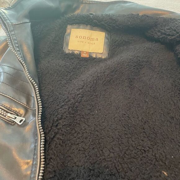 Sonoma Dark Leather Bomber Jacket - Picture 8 of 11